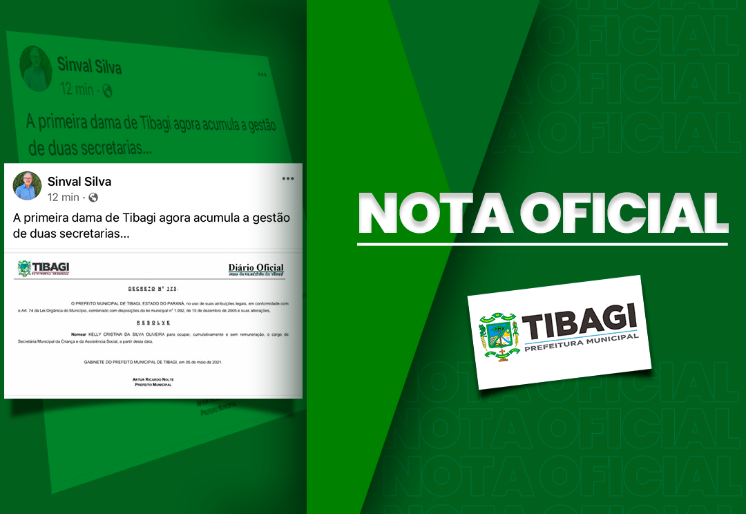 NOTA OFICIAL – ACÚMULO DE SECRETARIAS