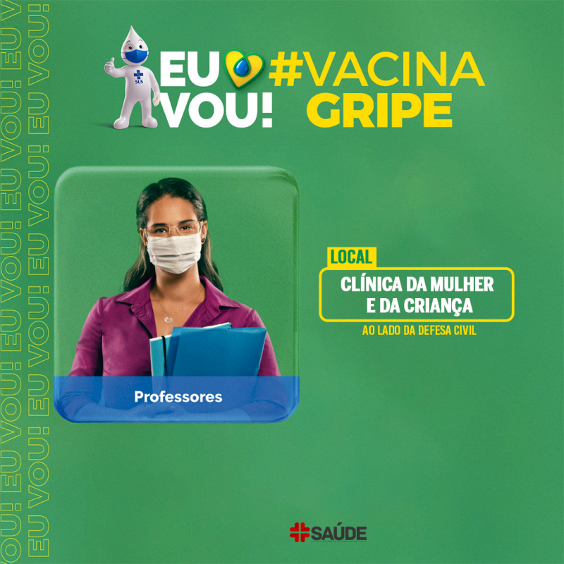 ATÉ AMANHÃ! Idosos e Professores tem até o dia 08/06 para serem vacinados contra a gripe