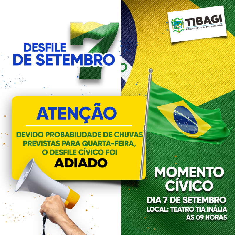 Tibagi adia desfile cívico do dia 7 de setembro