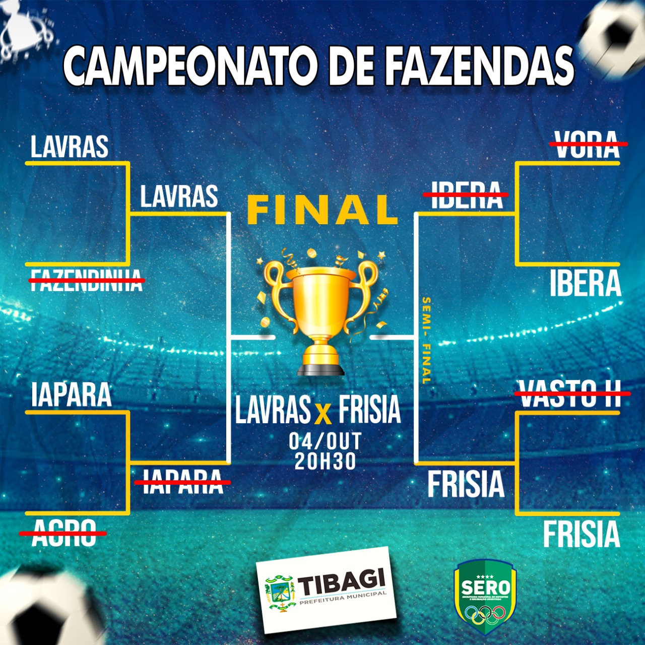 AMANHÃ! Lavras e Frísia decidem o Campeonato de Fazendas de Tibagi nesta terça-feira