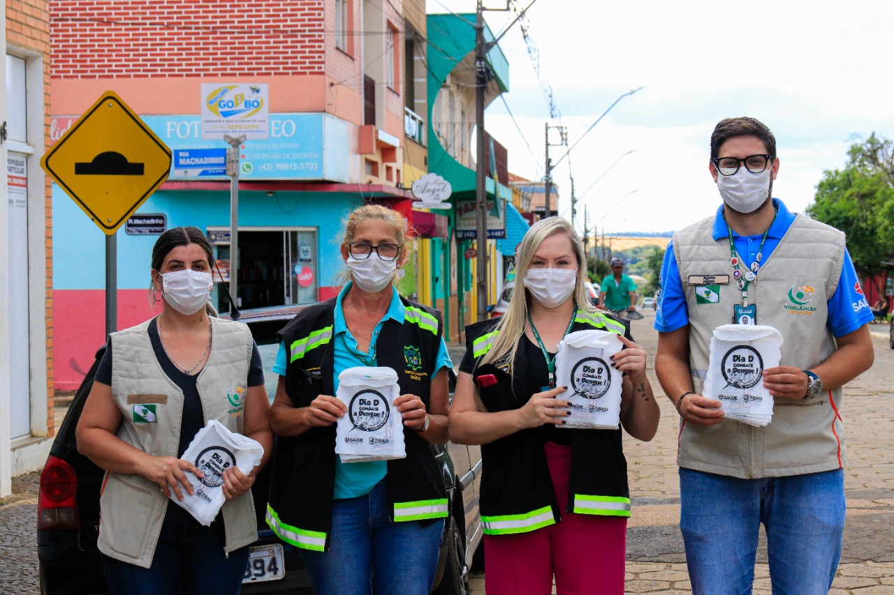 Saúde de Tibagi finaliza mês de conscientização sobre a dengue com blitz educativa