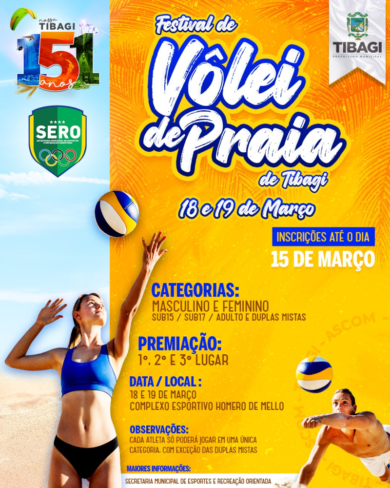 Esporte de Tibagi abre inscrições para Festival de Vôlei de Praia