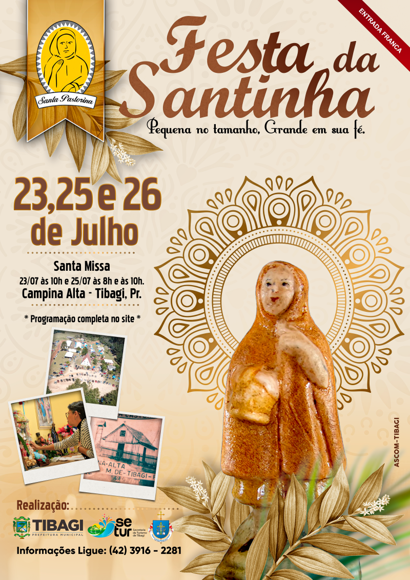 Prefeitura de Tibagi define programação da Festa da Santinha 2023