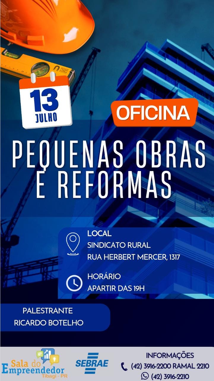 Desenvolvimento de Tibagi oferta oficina de pequenas obras e reformas