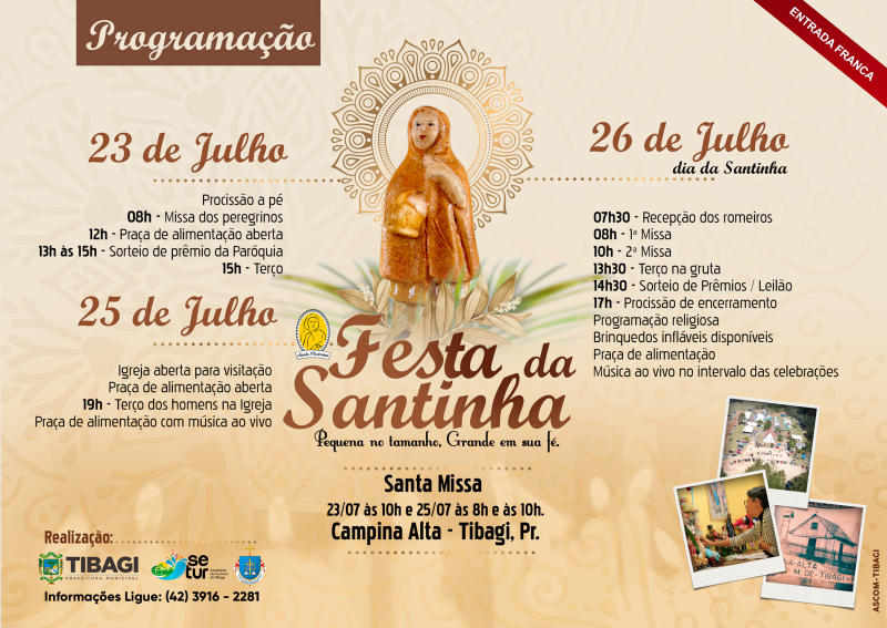 AMANHÃ! Festa da Santinha acontece em Tibagi