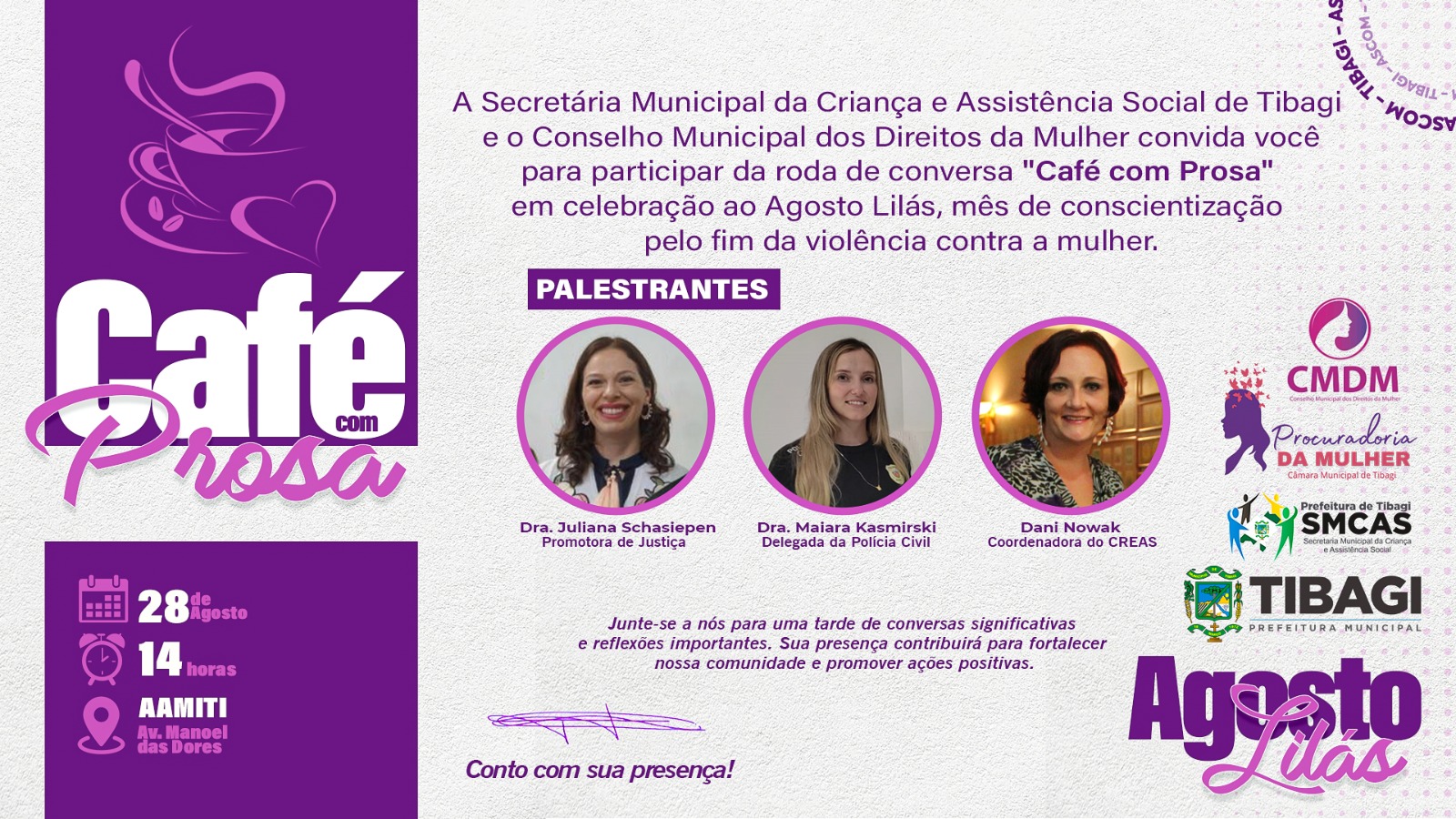 Assistência Social de Tibagi realiza evento em alusão ao Agosto Lilás