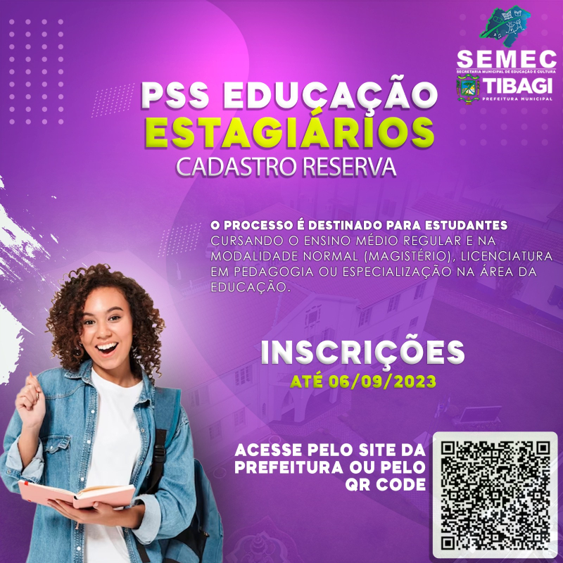 ATÉ AMANHÃ! Inscrições para o PSS de estagiários da educação vai até esta quarta-feira