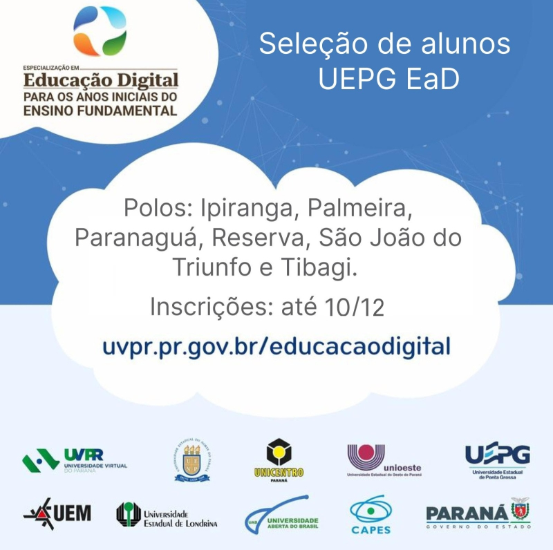 OPORTUNIDADE! Prefeitura oferta pós-graduação EAD para professores da rede municipal de Tibagi.