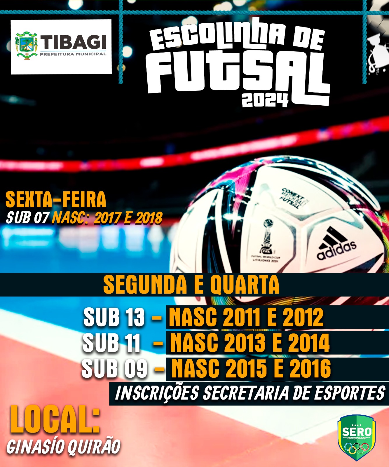 Escolinha de futsal de Tibagi está com matrículas abertas