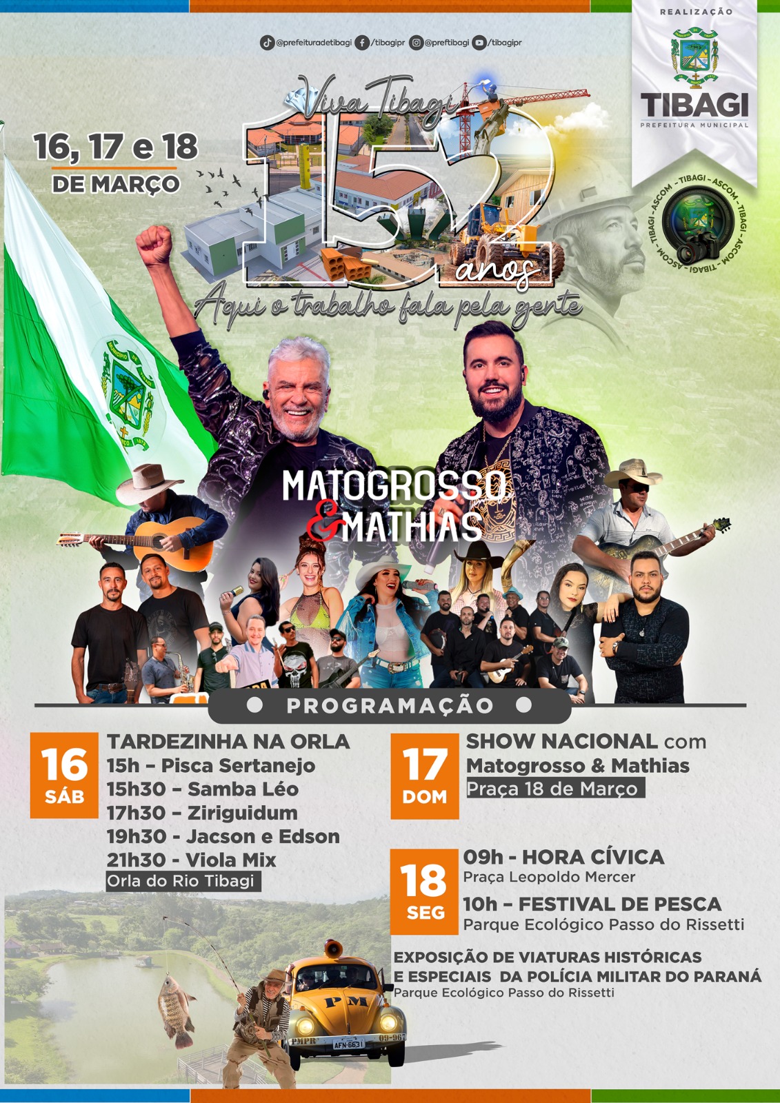 CONFIRMADO! Mato Grosso & Mathias se apresentam no aniversário de 152 anos de Tibagi