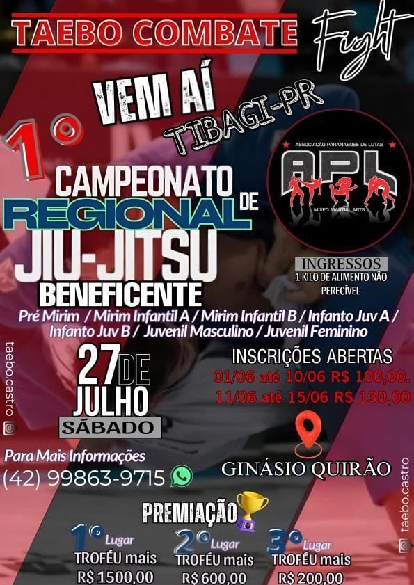 Tibagi sedia 1º Campeonato Regional de Jiu-Jitsu em prol da solidariedade